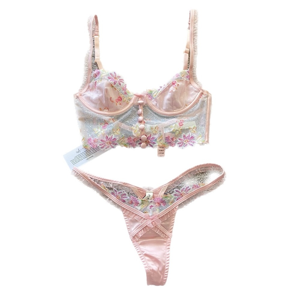 for love and lemons April bloom bra and thong set